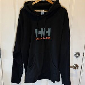 Helly Hansen Black Hoodie with Orange Logo